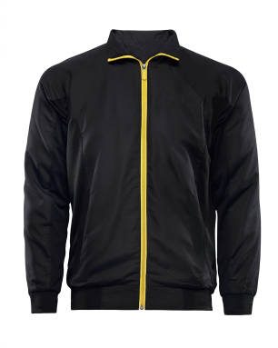 Blank black color jacket in front and back view, isolated on white background. Suprt-Print-Shirt-Mockup